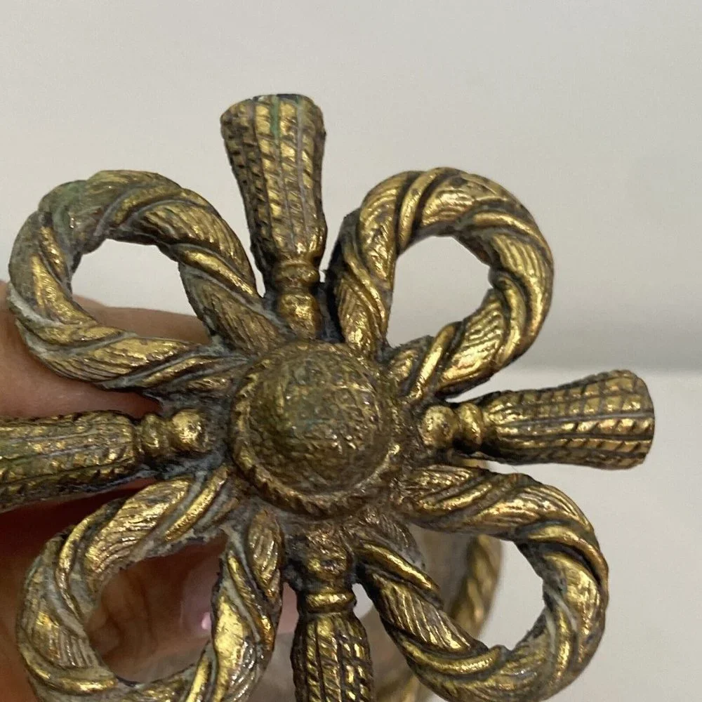 vintage HANNA Brass Brush Holder 3”x3”